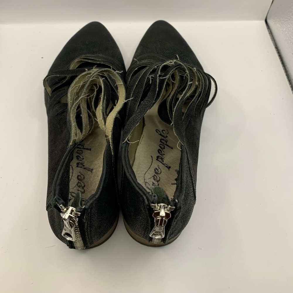 Free People Lost Valley Black Cutout Boho Oxford Ankle Boot Booties Sz 37 US 7 - Picture 8 of 8